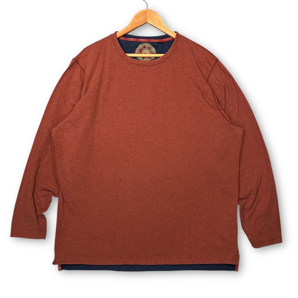 Robert Graham Long Sleeve Shirt Rust Red Men's 3XL Casual Top
